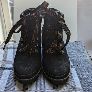 GENTLE SOULS MONA,WOMENS SHOES SUEDE LEATHER LACE UP ANKLE BOOTIES SZ 7.5